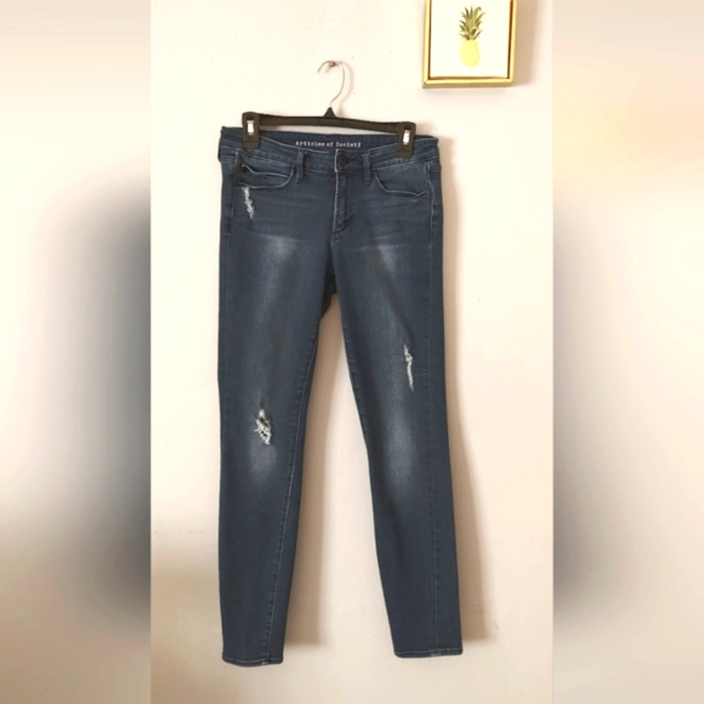 Articles jeans Blue  Size 28 Good Condition Zipper And Button Skinny  Distressed